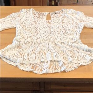 Lace peplum top